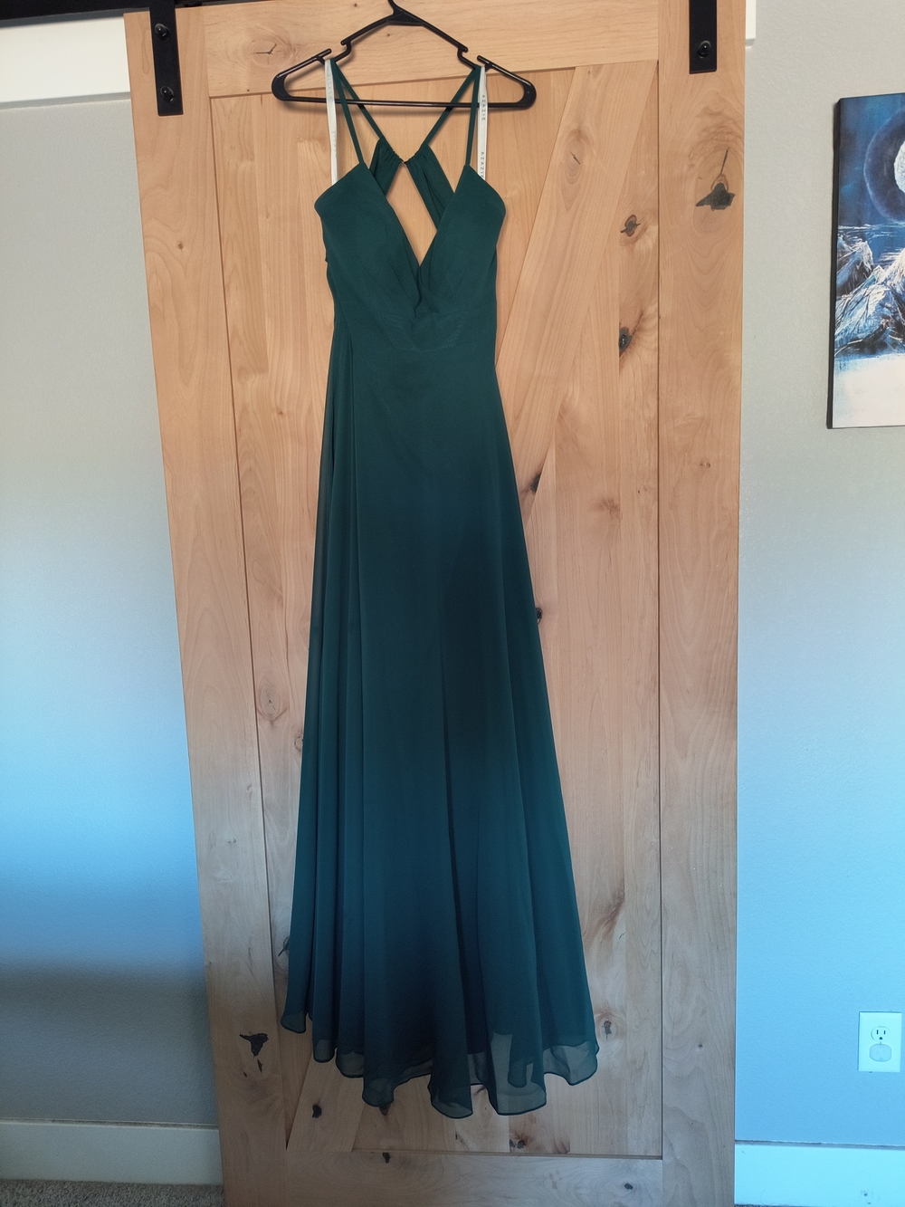 Azazie Emerald Green Crisscross Strap Maxi Dress